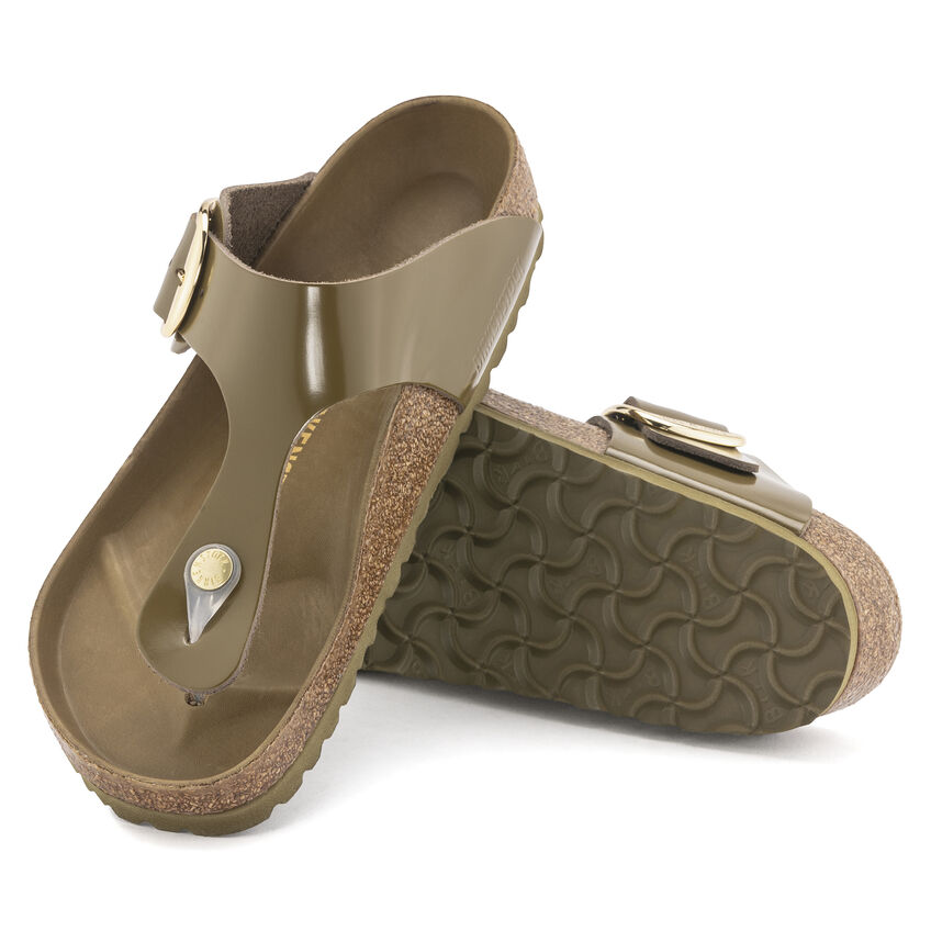 Birkenstock GIZEH BIG BUCKLE NATURAL LEATHER PATENT